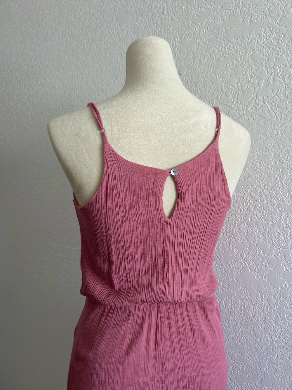 Ava Sky Fighting Eel Dusty Pink Rose Side Slit Wide Leg Wrap Around Jumpsuit - Picture 6 of 8